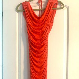 Orange Drape dress sexy